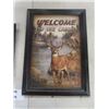 Image 3 : 2 Wildlife Themed Pictures ; Born to Fish & Welcome to the Cabin - Both 13" X 18"