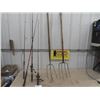 Image 1 : 4 Fishing Rods - 2 with Reels , 2 Old Hay Forks - 3 + 4 Tine