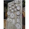 Image 1 : 48pcs Royal Albert Petti Point Place Setting; Tea Pot, Cream + Sugar, 5 Trays, Cups + Saucers, Plate