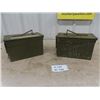 Image 2 : 2 Metal Ammo Cases 6" x 7" x 12"