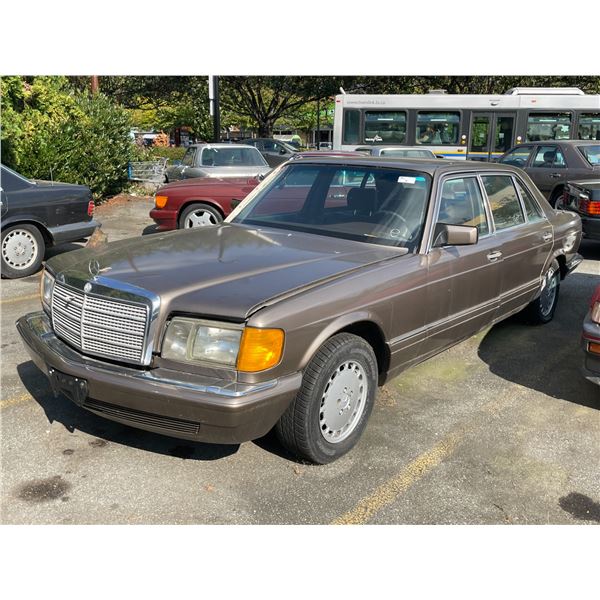 *TOW* *PARTS ONLY* 1988 MERCEDES (NO EMBLEMS), 4DR SEDAN, BROWN, VIN # WDBCA39DXJA372179