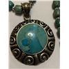 Image 2 : Beautiful Sterling Silver and Mexican Turquoise Necklace- Beautifully made!