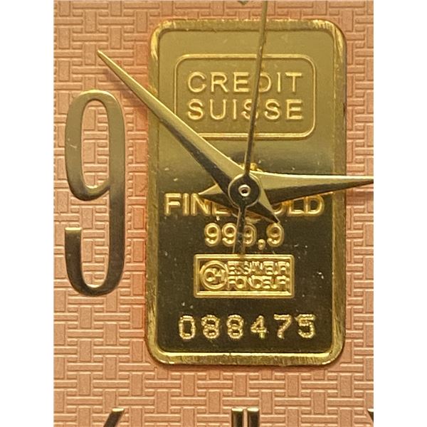 LADIES' AUTHENTIC CREDIT SUISSE 1 GRAM 999.9 FINE GOLD WATCH w