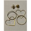 Image 1 : 2 Set of  Ladies 10K Small Hoop Earrings & Gold(?) Stud Earring