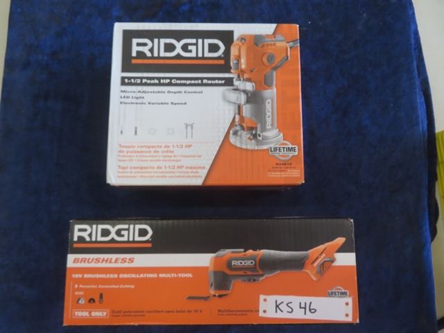 New Items; Ridgid 18V Oscillating Multi Tool + 1 1/2 HP Compact Router
