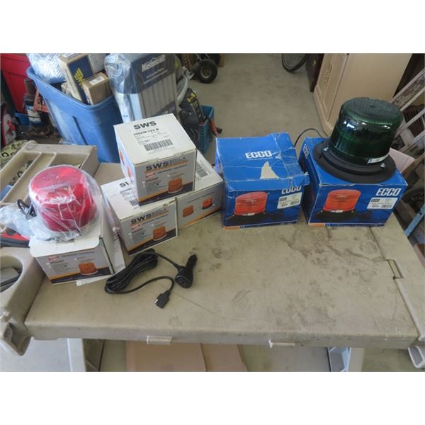 6 New in Box LED Beacons - 12 V ; 4 SWS Model 2002M + 2 Ecco 7945 G