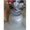 Image 2 : (6) 12 " Plastic Hanging Lamps with Assorted Hardware & Hanging Brackets