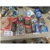 Image 2 : Mix of Auto Parts; Timing Light, Headlights, Brake Shoes, Battery Clips, Fuses, Trailer Lights, Tire