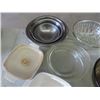 Image 2 : Box of Pyrex, Corning ware, Stainless Steel Bowls, Glass Bowls