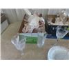 Image 2 : Box of Misc. Crystal Glasses, Iron, Hand Mixer, Plates, Cake Pan
