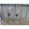 Image 1 : Pair of Glass Oil Lamps with Chimneys