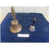 Image 1 : Vintage Brass School Bell & Silver Hand Bell