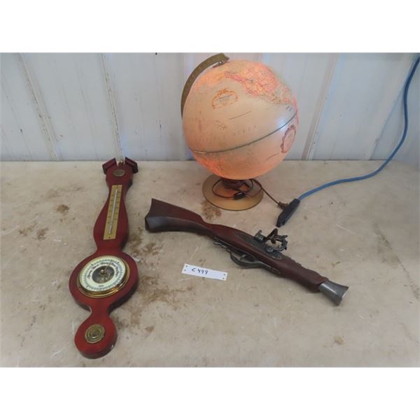 Light Up Globe, Replogle 2000 Weather Barometer, Ornamental Gun Display