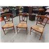 Image 1 : 3 Dining Room Chairs with Wicker Seat Bottoms