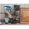 Image 3 : 2 Framed Art Items; Lion Head Reverse Glass 25" x 31" , Funky Trees 27" x 35"