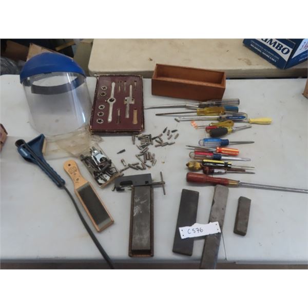 Screwdrivers, Tap + Die Set, File Cleaner, Sharpening Stones