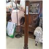 Image 3 : Vintage Carved Standing Floor Lamp with Tasselled Shade 68" Tall