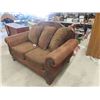 Image 2 : Loveseat with Carved Wood - Microsuede? 38" x 68"