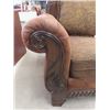 Image 3 : Loveseat with Carved Wood - Microsuede? 38" x 68"