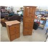 Image 1 : 2 Wooden Dressers; 1) 16" x 20" x 62' , 1) 16" x 20" x 34"