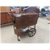 Image 1 : Walnut Tea Cart with Glass Top