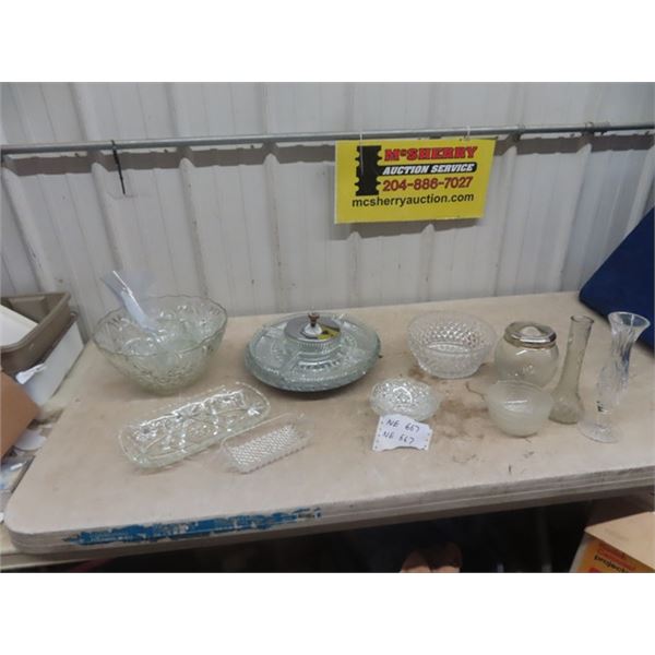 Punch Bowl, Lazy Suzy Server, Vases, Trays, Crystal + Cut Glass plus more