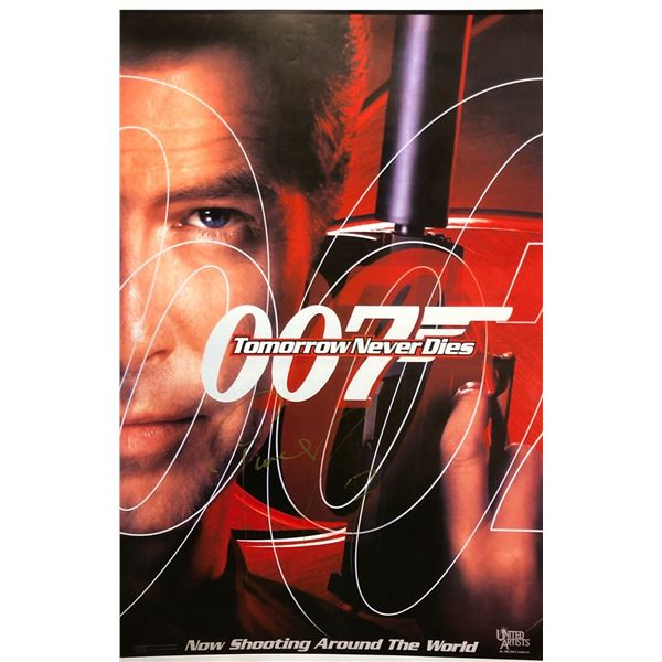 007 Tomorrow Never Dies Poster Pierce Brosnan Autographed Signed