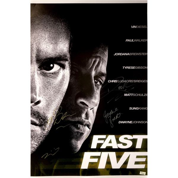 Paul Walker Autograph Signed Fast Furious Poster Vin Diesel