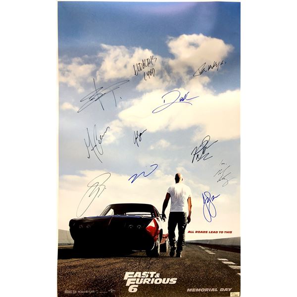 Autograph Signed Fast and Furious 6 Poster