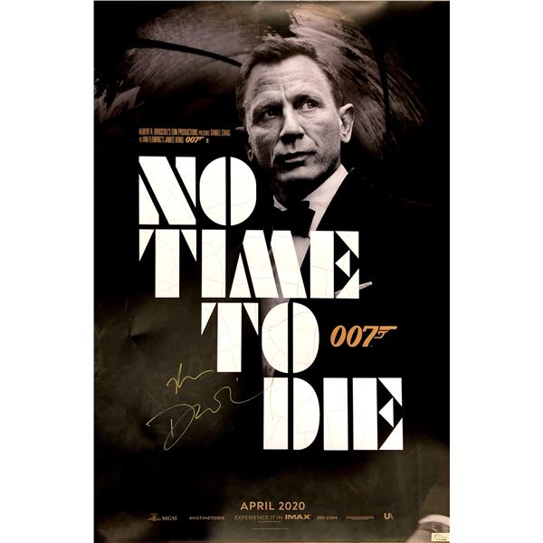 Autograph Signed James Bond 007 No Time to Die Poster