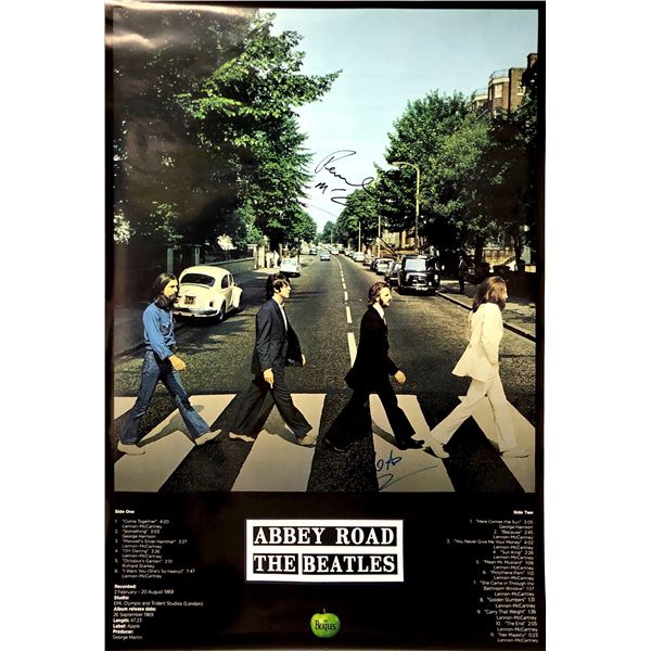Autograph Signed Beatles Ringo Starr Poster OFFICIAL