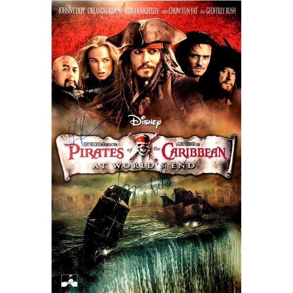 Autograph Signed Pirates of the Caribbean Poster