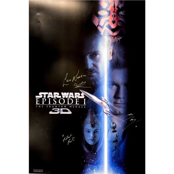 Autograph Signed Star Wars Phantom Menace Poster