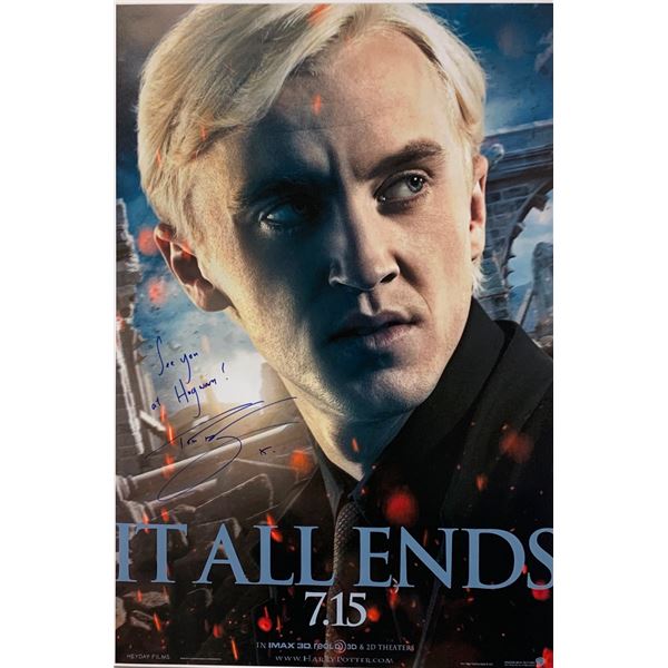 Tom Felton Autograph Signed Harry Potter Poster