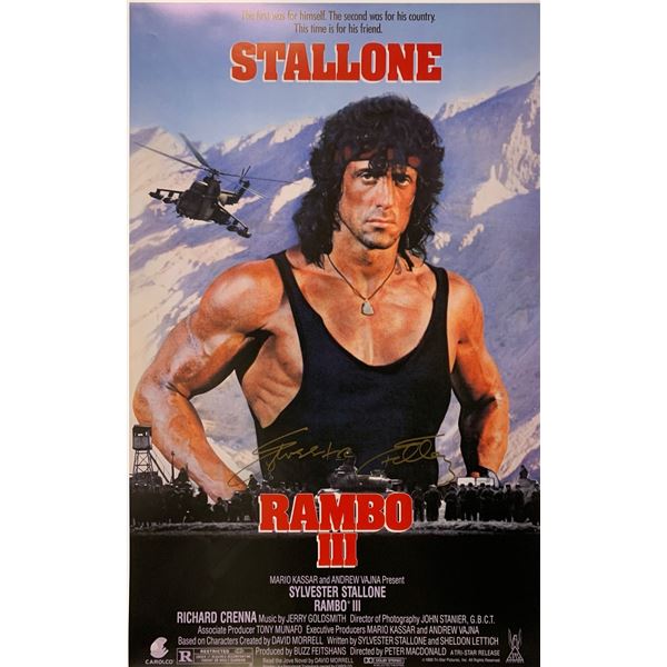 Autograph Signed Rambo III Poster