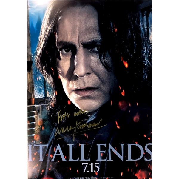Harry Potter Alan Rickman Autograph Signed Poster