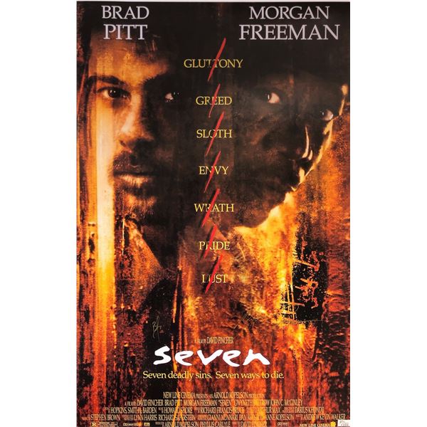 Seven Brad Pitt Signed Poster