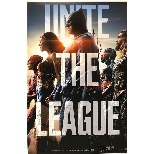 Signed Justice League Gal Gadot Jason Momoa Poster