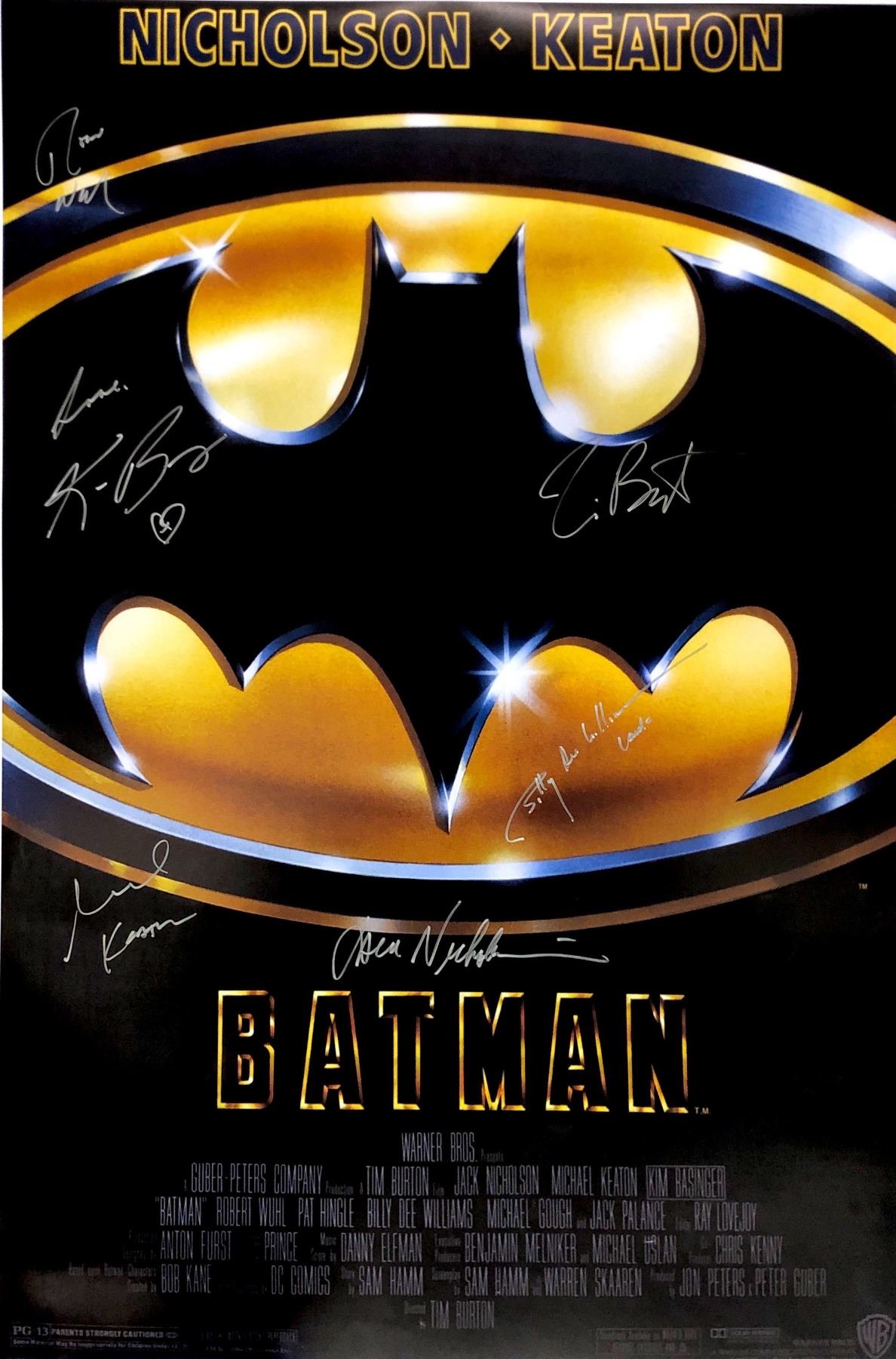 Batman Signature Line Autograph Signed Batman Poster