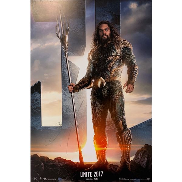 Jason Momoa Autograph Signed Justice League Poster
