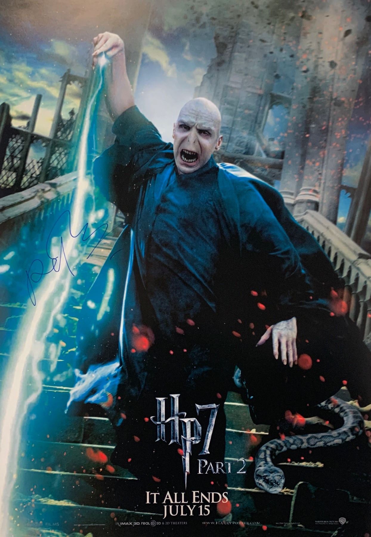 Ralph Fiennes Autograph Signed Harry Potter Poster