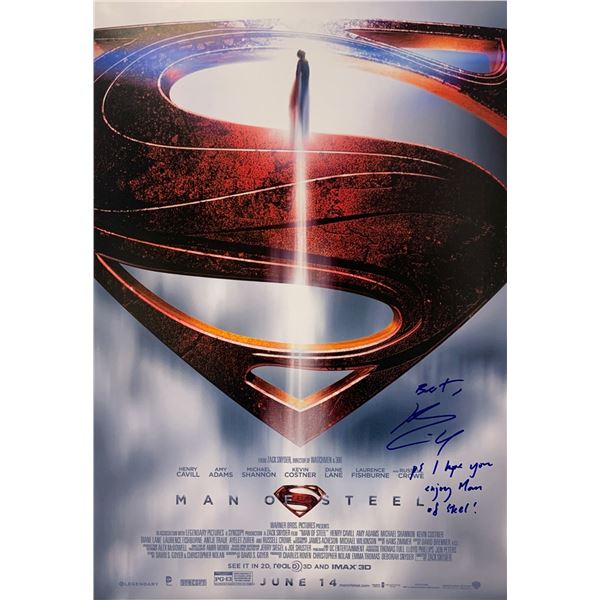 Henry Cavill Autograph Signed Man of Steel Poster