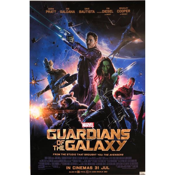 Guardians of Galaxy Chris Pratt Signed Poster