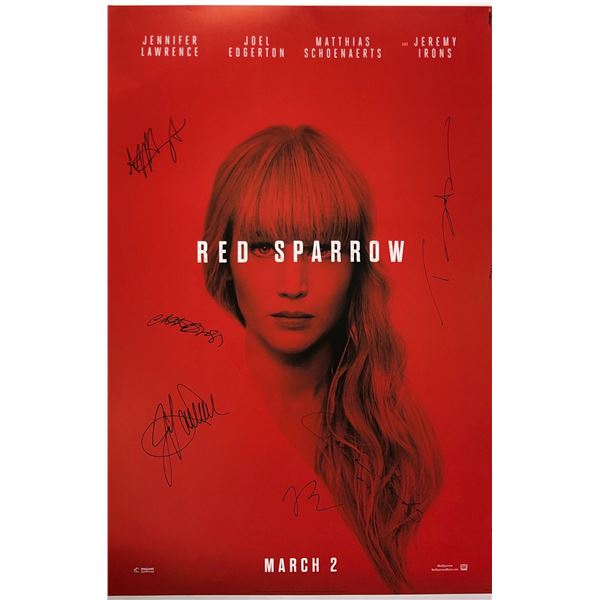 Red Sparrow Jennifer Lawrence Poster Autographed Signed