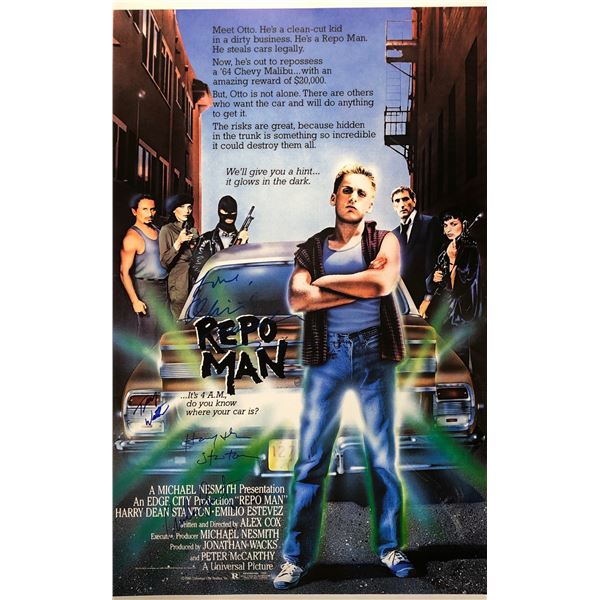 Repo Man Harry Dean Stanton Poster Autographed Signed