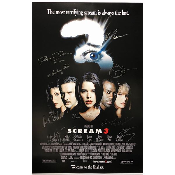 Scream 3 Poster Neve Campbell Courteney Cox Wes Craven Autographed Signed