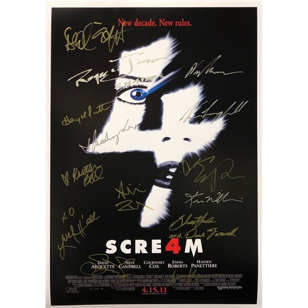 Scream 4 Poster Neve Campbell Wes Craven Autographed Signed