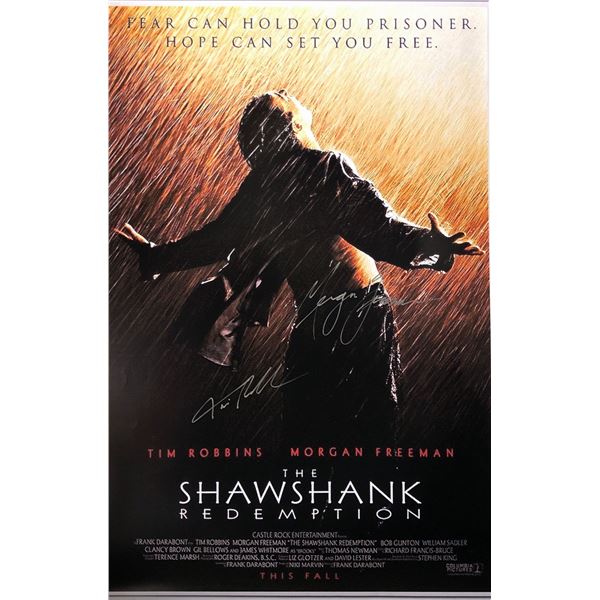 Shawshank Redemption Poster Morgan Freeman Autographed Signed