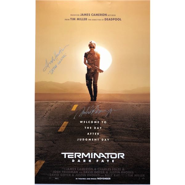 Terminator Dark Fate Poster Arnold Schwarzenegger Linda Hamilton Autographed Signed