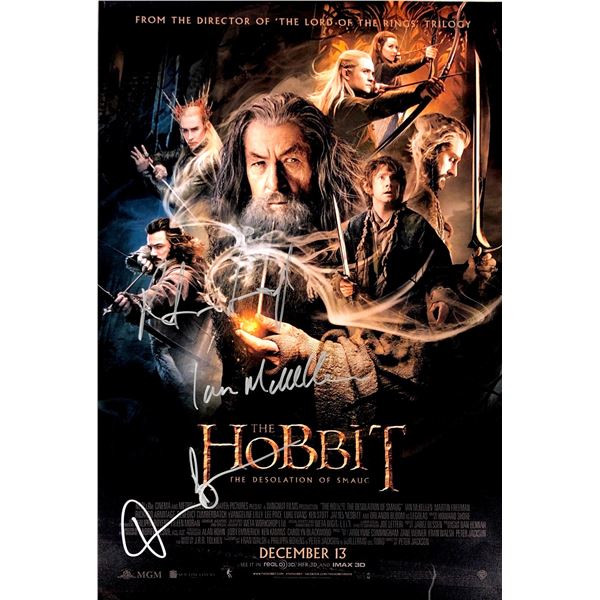 Martin Freeman Orlando Bloom Autograph Signed Hobbit Poster